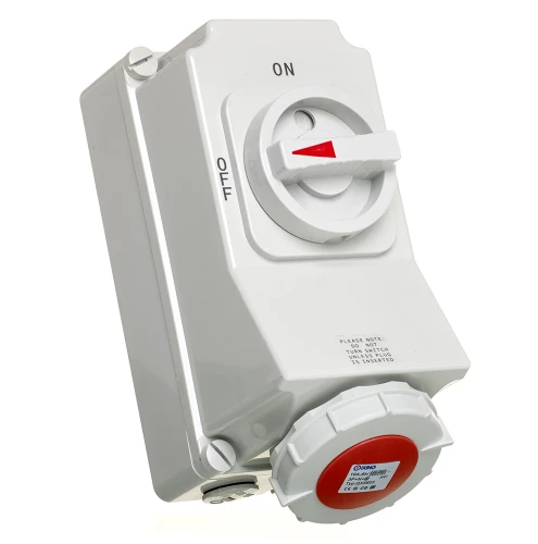 Europa IP67 Weatherproof Switched Interlocked socket 415V, 16A, 3pole, neutral and earth
