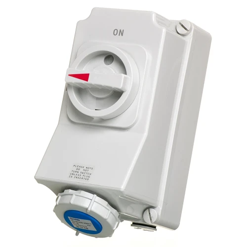 Europa IP67 Weatherproof Switched Interlocked socket 230V, 32A, 2pole and earth