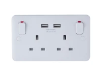 Schneider GET LISSE Twin Sckt Comb. 2xUSB SP 2.1 WH