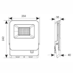 Ansell Zion Polycarbonate Floodlight Cool White 50W Black