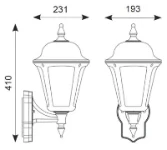 Ansell Latina E27 Wall Lantern PIR Black