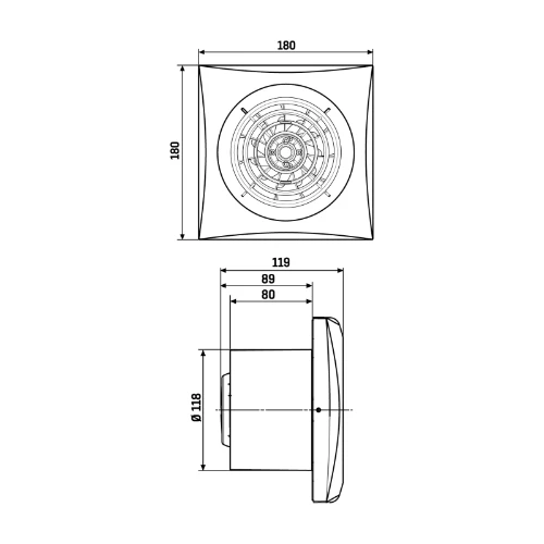 Silent Axial Extractor Fan 125mm Model With Backdraft Shutter & Timer