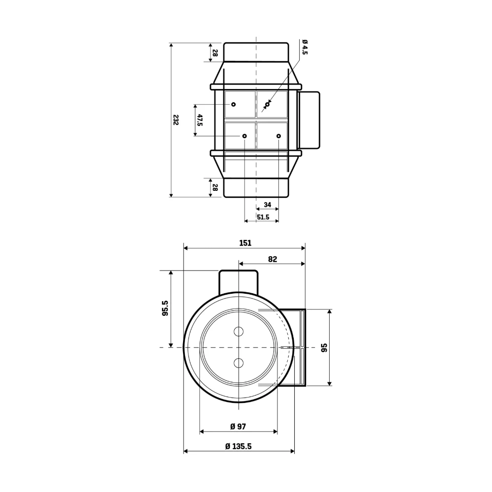 Silent Inline Extractor 100mm Fan 1 Speed & Timer