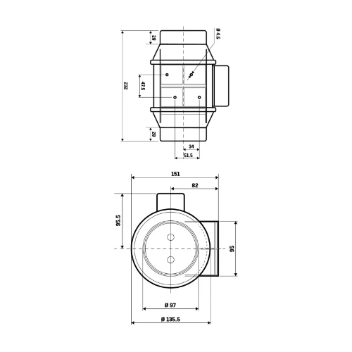 Silent Inline Extractor 100mm Fan 1 Speed & Timer