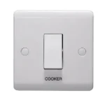 45A 1 Gang Double Pole Control Switch Printed 'Cooker'