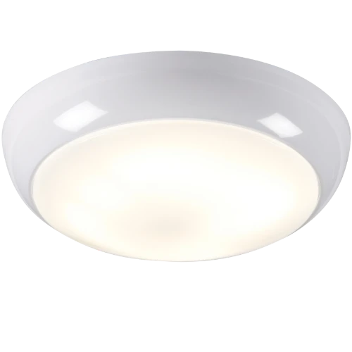 MLA IP44 28W HF Emergency Polo Bulkhead with Opal Diffuser, White Base and microwave sensor