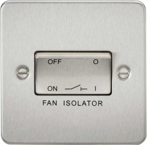 MLA Flat Plate 10AX 3 Pole Fan Isolator Switch - Brushed Chrome