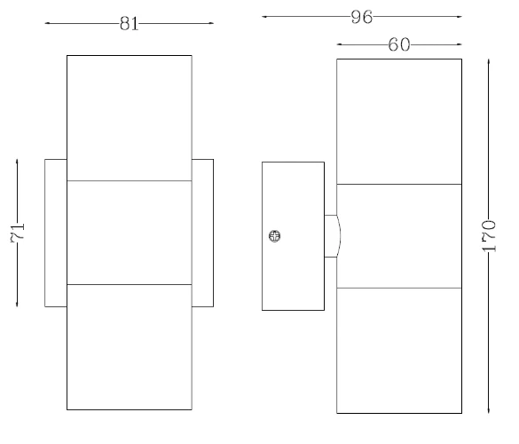 MLA 230V IP54 GU10 Up and Down Wall Light - White
