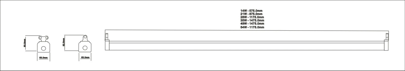 230V IP20 T5 2x28W Emergency Batten 4ft/1175mm