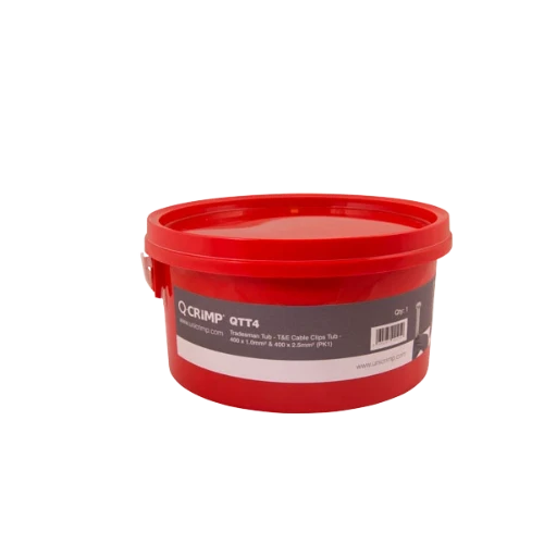 Unicrimp Qcrimp Trade Tub - T&E Cable Clips Tub - 400 x 1.0mm² & 400 x 2.5mm²