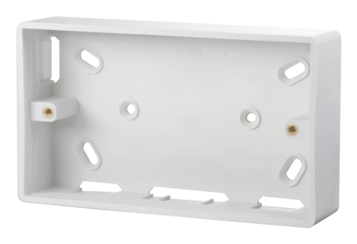 MODE 2 Gang 29mm Deep PVC Pattress Box - Trunking Polar White