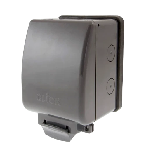ESSENTIALS Anthracite Grey 1 Gang 13A DP IP66 Weatherproof Switched Socket Unit