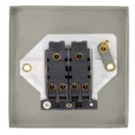 DECO Satin Chrome 10AX Ingot 2 Gang 2 Way Plate Switch Victorian Black