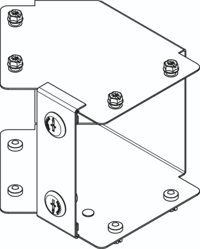 Salamandre IP30 1 Compartment Pre-Galvanised Steel Distribution Trunking Inside Lid 45° Bend 75mm x 75mm