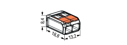 Wago WAGO 221 Compact 2-Ways Splicing Connector 4mm (Pack of 100)