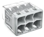 Wago WAGO Compact 6-Conductors Splicing Connector  Grey (Pack of 50)