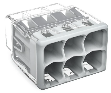 WAGO Compact 6-Conductors Splicing Connector  Grey (Pack of 50)