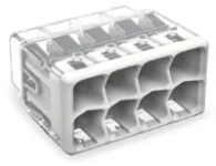 WAGO Compact 8-Conductors Splicing Connector  Light Grey (Pack of 40)
