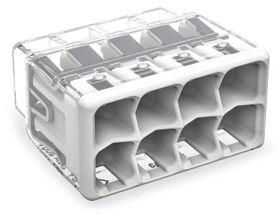 WAGO Compact 8-Conductors Splicing Connector  Light Grey (Pack of 40)