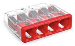 Wago WAGO Compact 4-Conductors Splicing Connector  Red (Pack of 80)