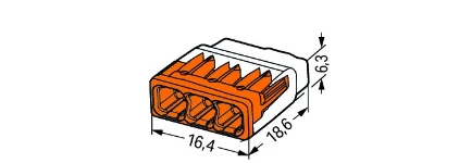 Wago WAGO Compact 3-Conductors Splicing Connector Orange (Pack of 100)