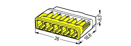 Wago WAGO Compact 5-Conductors Splicing Connector  Yellow (Pack of 60)