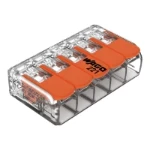 Wago WAGO 221 Compact 5-Ways Splicing Connector 6mm (Pack of 15)