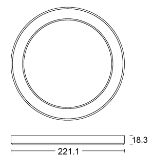 Skydisc Adjustable CCT Wall/Ceiling Light 18W IP20 3000/4000/5700K Triac dim