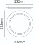 JCC Lighting Coral Aluminium Rim c/w Frosted Glass Lens: White