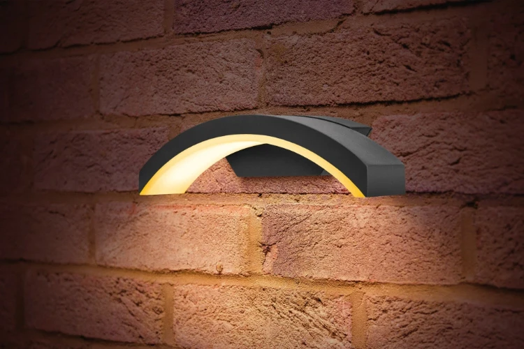 Integral Lighting Integral LED Outdoor Decorative Wall Light Curve IP54 360Lm 7.5W 3000K Down Light Dark Grey