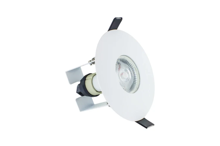 Integral Lighting Integral LED Evofire Fire Rated Downlight 70-100mm Cutout IP65 White Round +GU10 Holder & Insulation Guard