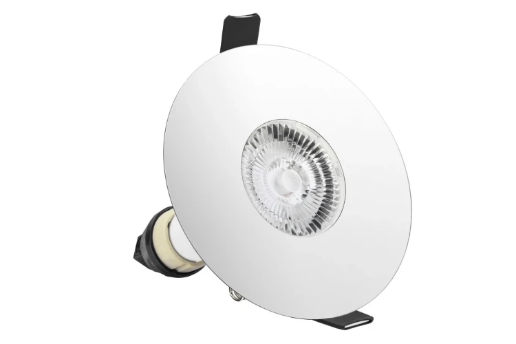 Integral Lighting Integral LED Evofire Fire Rated Downlight 70-100mm Cutout IP65 Polished Chrome Round +GU10 Holder
