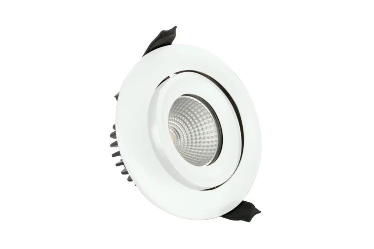 Integral Lighting Integral LED Luxfire Fire Rated Tiltable Downlight 92mm Cutout IP65 680Lm 9W 4000K 36 Beam Dimmable 76Lm/W White