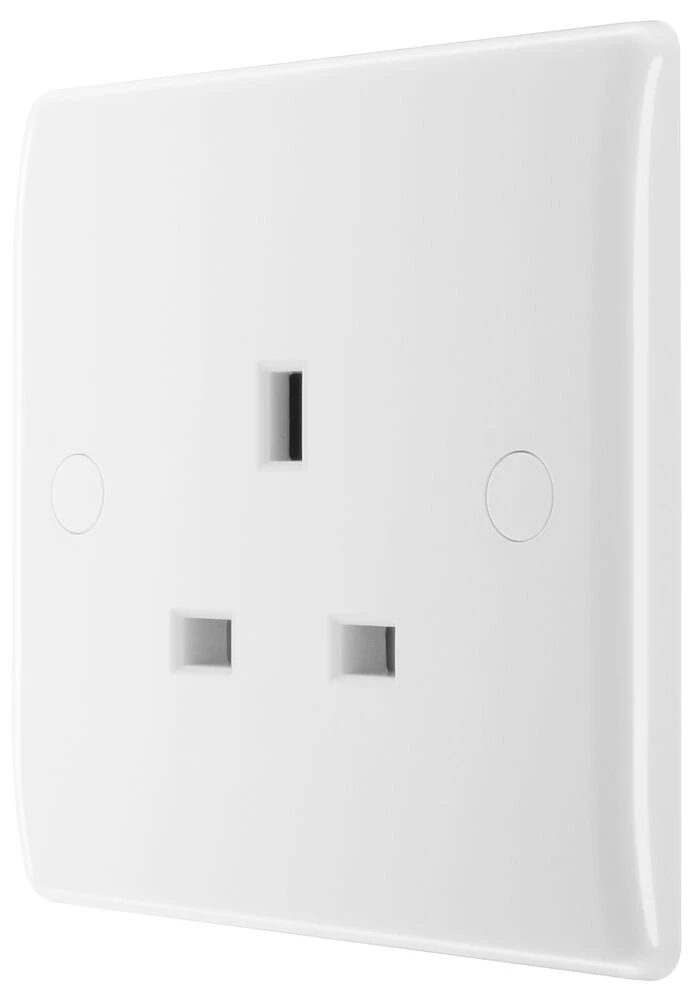 BG Nexus Series White Moulded 13A Single Unswitched Socket