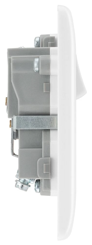 BG Nexus Series White Moulded 13A Single Switched Socket Double Pole