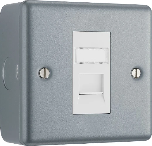 BG Metal Clad Single RJ45 Telephone Socket, IDC Type