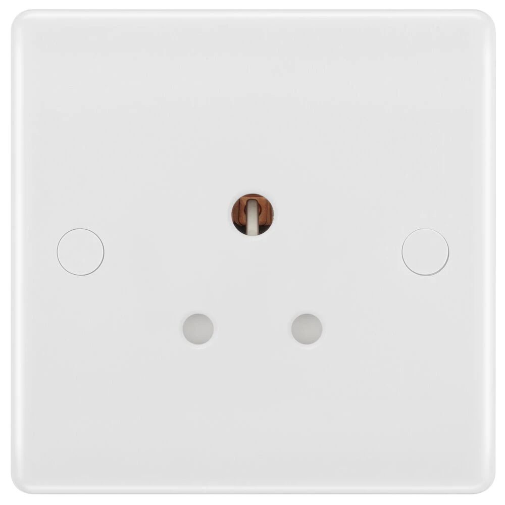 BG Nexus Series White Moulded 5A Single Round Pin Unswitched Socket