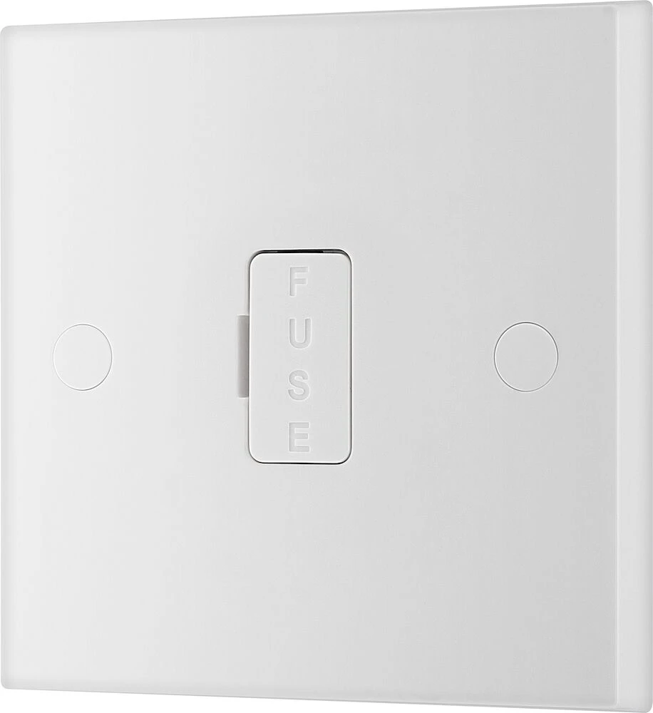 BG White Moulded Square Edge 13A Unswitched Fused Connection Unit