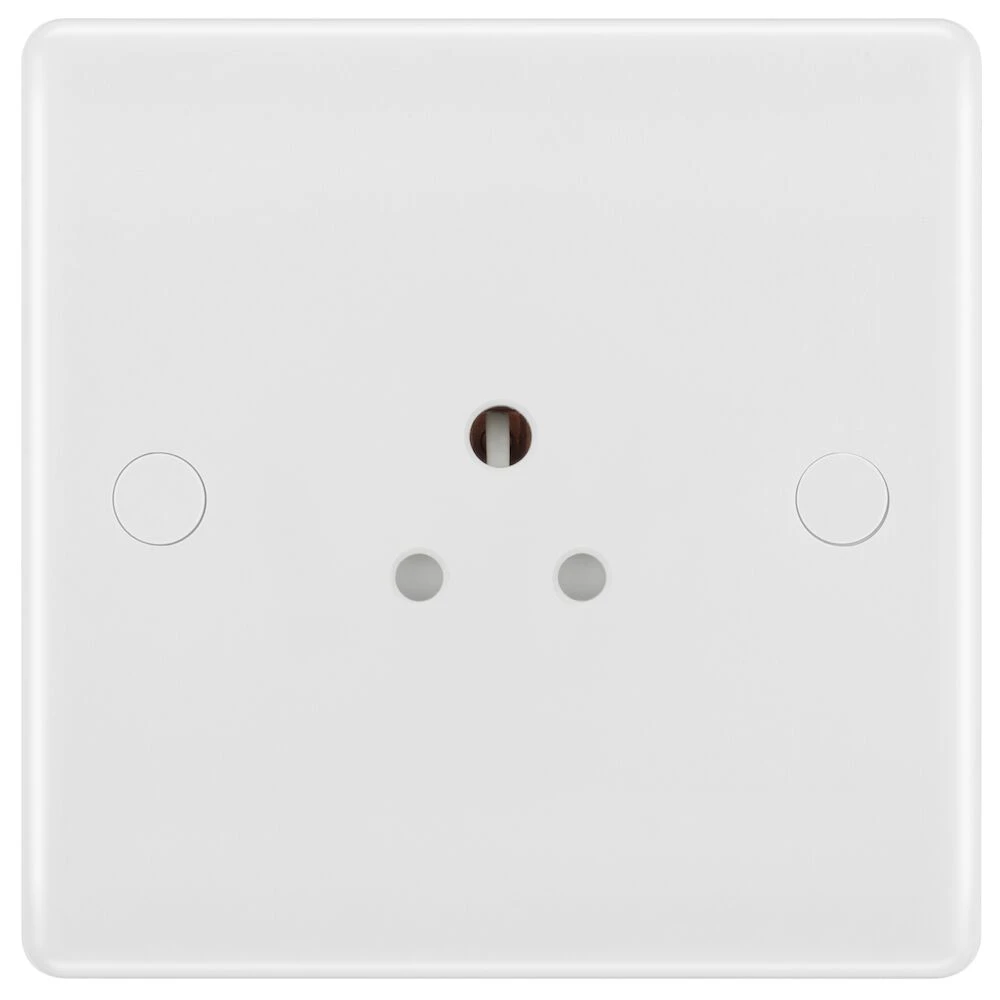 BG Nexus Series White Moulded 2A Single Round Pin Unswitched Socket