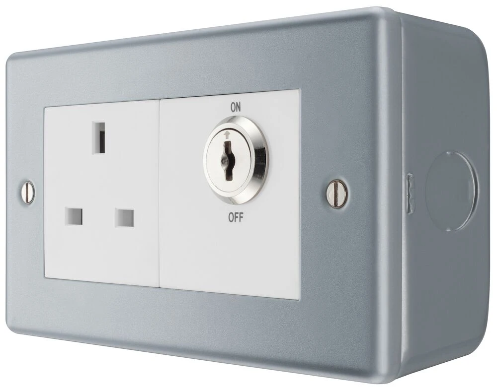 BG Metal Clad 13A Key Controlled Socket, Double Pole