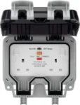 BG Nexus Storm, IP66 Weatherproof 13A Double Switched Socket with Latching RCD