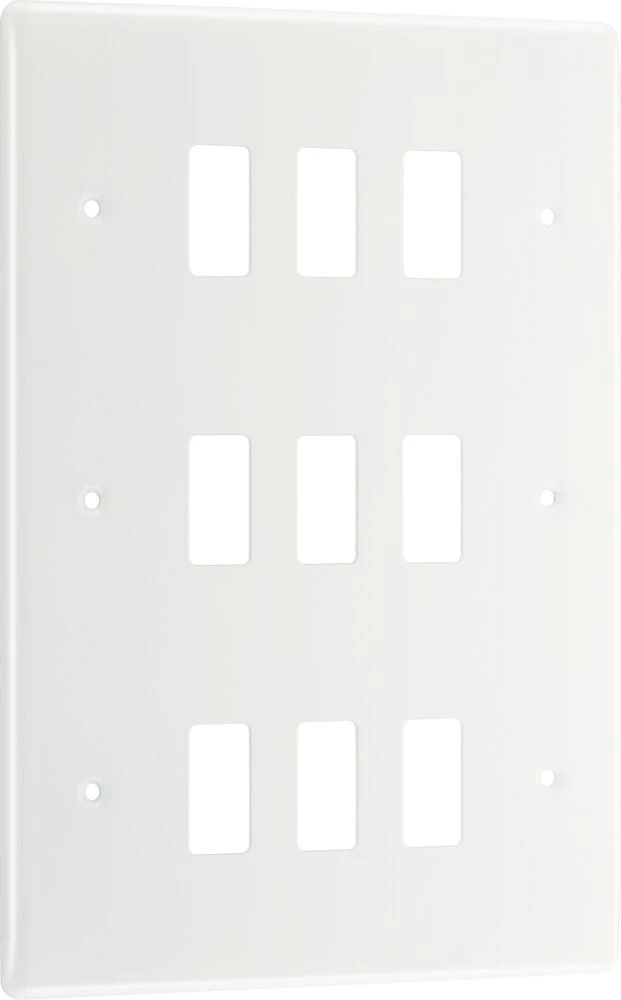 BG Grid Nexus Series White Moulded Front Plate 9 Module