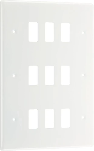 BG Grid Nexus Series White Moulded Front Plate 9 Module