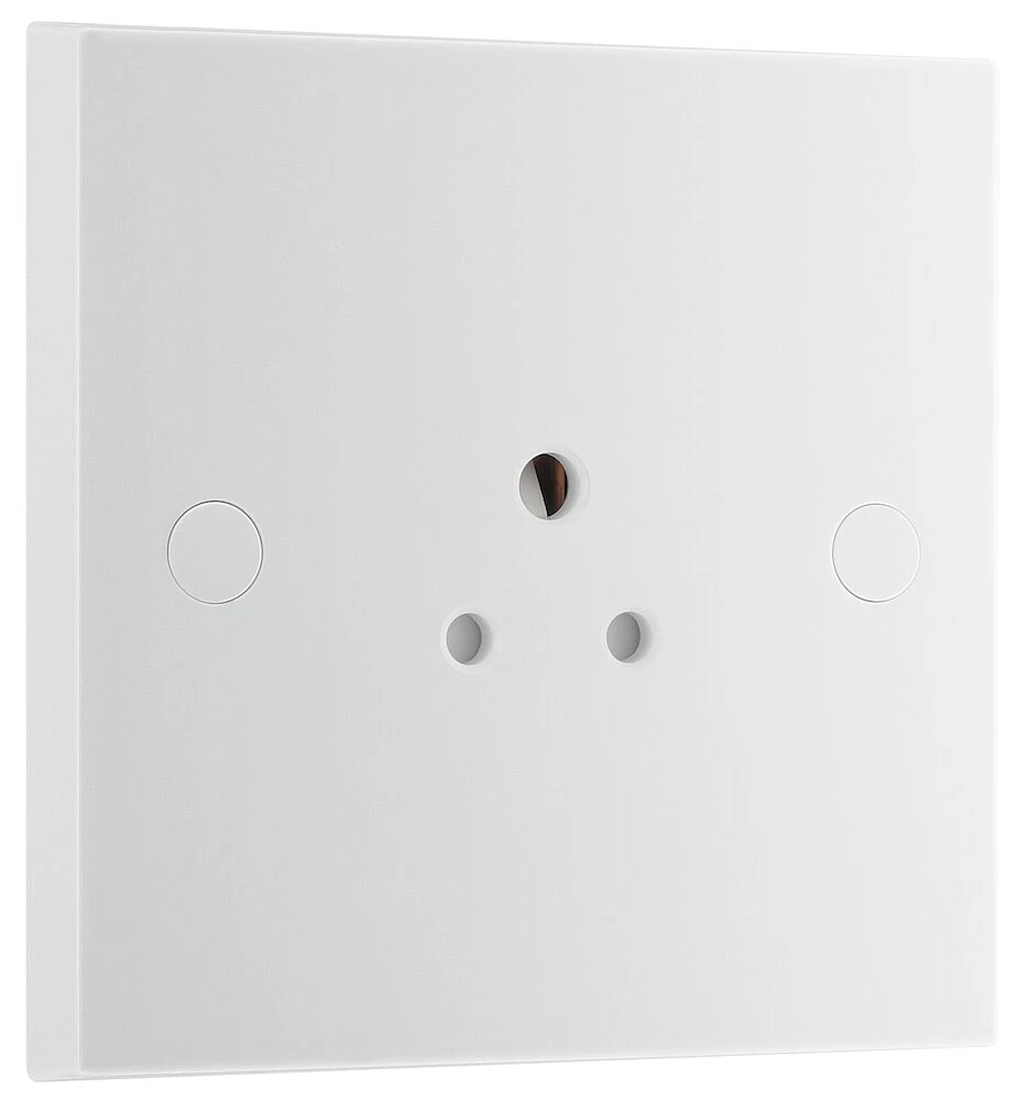 BG White Moulded Square Edge 2A Single Round Pin Unswitched Socket