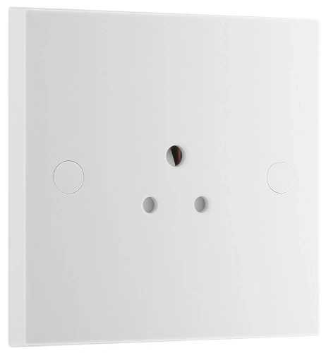 BG White Moulded Square Edge 2A Single Round Pin Unswitched Socket