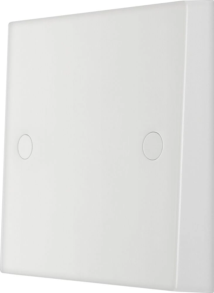 BG White Moulded Square Edge 25A Single Flex Outlet Plate Bottom Entry