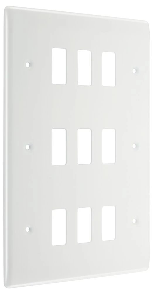 BG Grid Nexus Series White Moulded Front Plate 9 Module