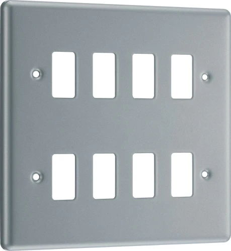 BG Grid Metal Clad Square Front Plate 8 Module
