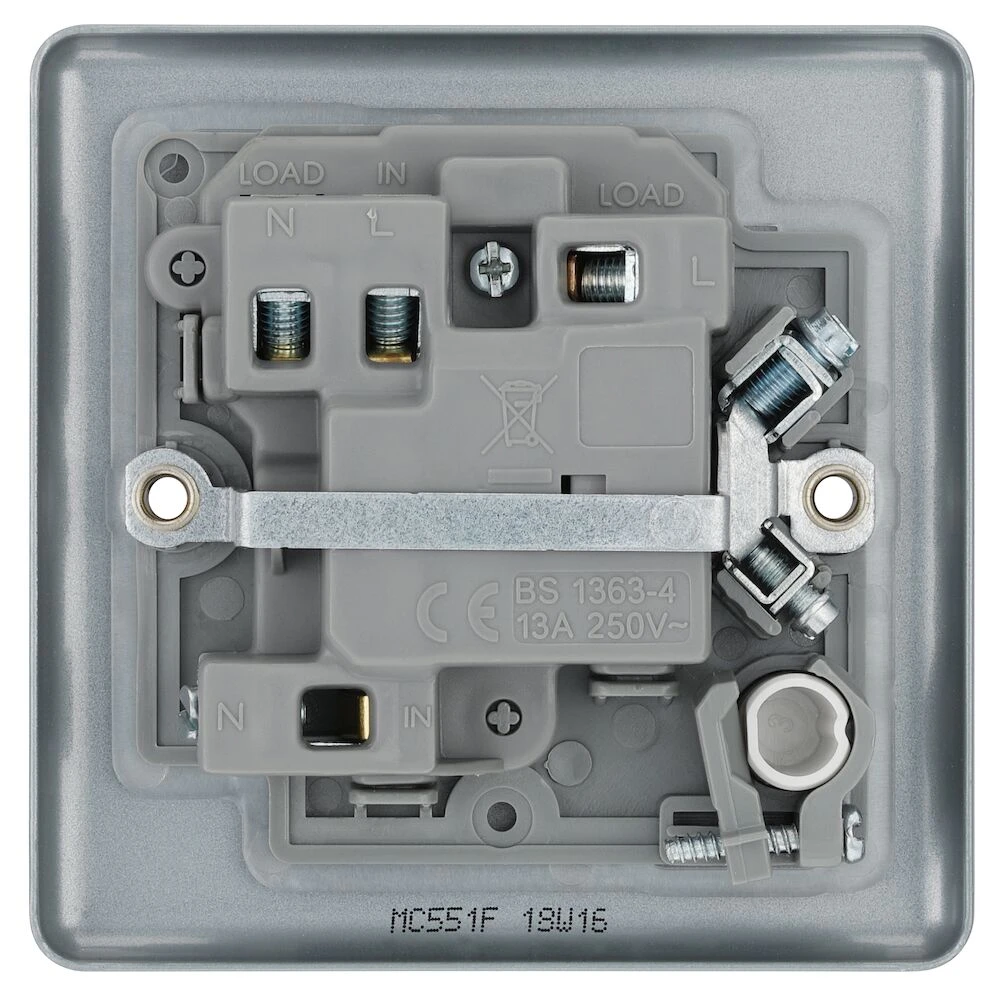 BG Metal Clad 13A Switched Fused Connection Unit with Power Indicator and Optional Flex Outlet