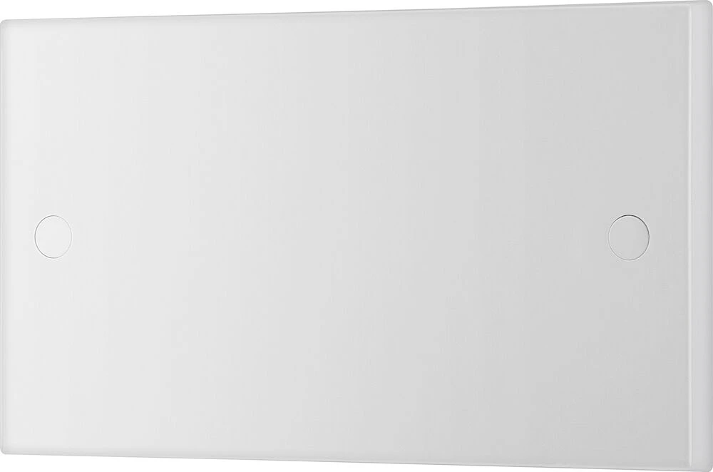 BG White Moulded Square Edge Double Blank Plate